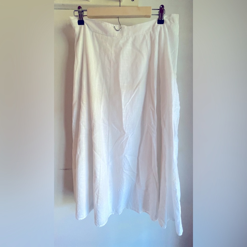 White Old Navy A-line MIDI Skirt
